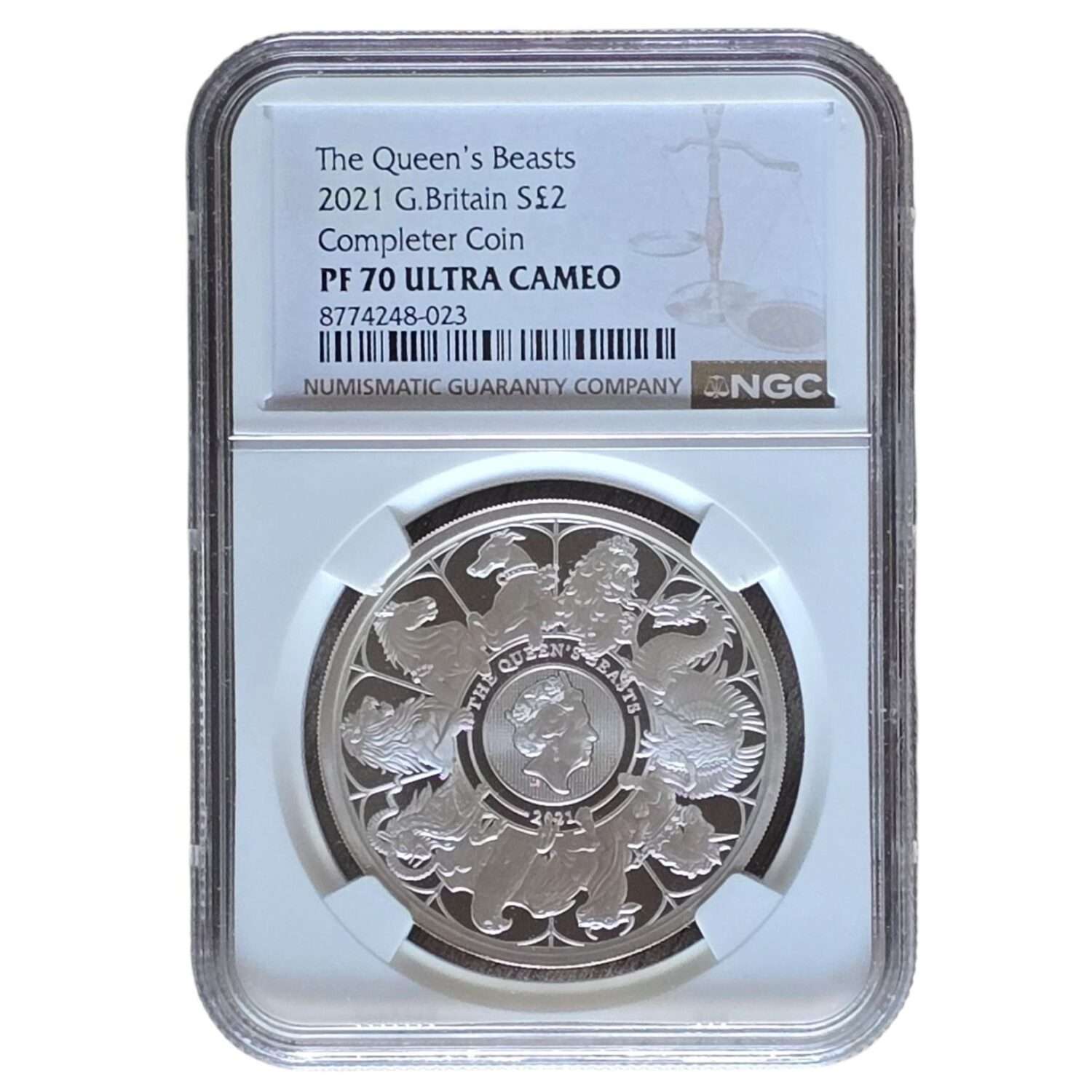 2021 Queen's Beasts Completer 1 Oz Silver Proof PF70 Ultra Cameo