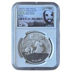 2012 China - Panda Fun Show 1 oz Silver First Reverse Proof Medal PF70 NGC Graded