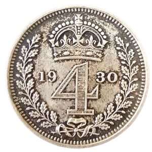 1930 Maundy Fourpence (4p) Silver Coin - King George V