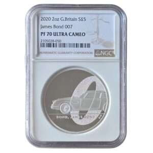 2020 James Bond 01 'Bond, James Bond' 2 Oz Silver Proof PF70 Ultra Cameo