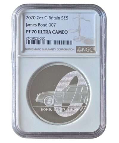 2020 James Bond 01 ‘Bond, James Bond’ 2 Oz Silver Proof PF70 Ultra Cameo
