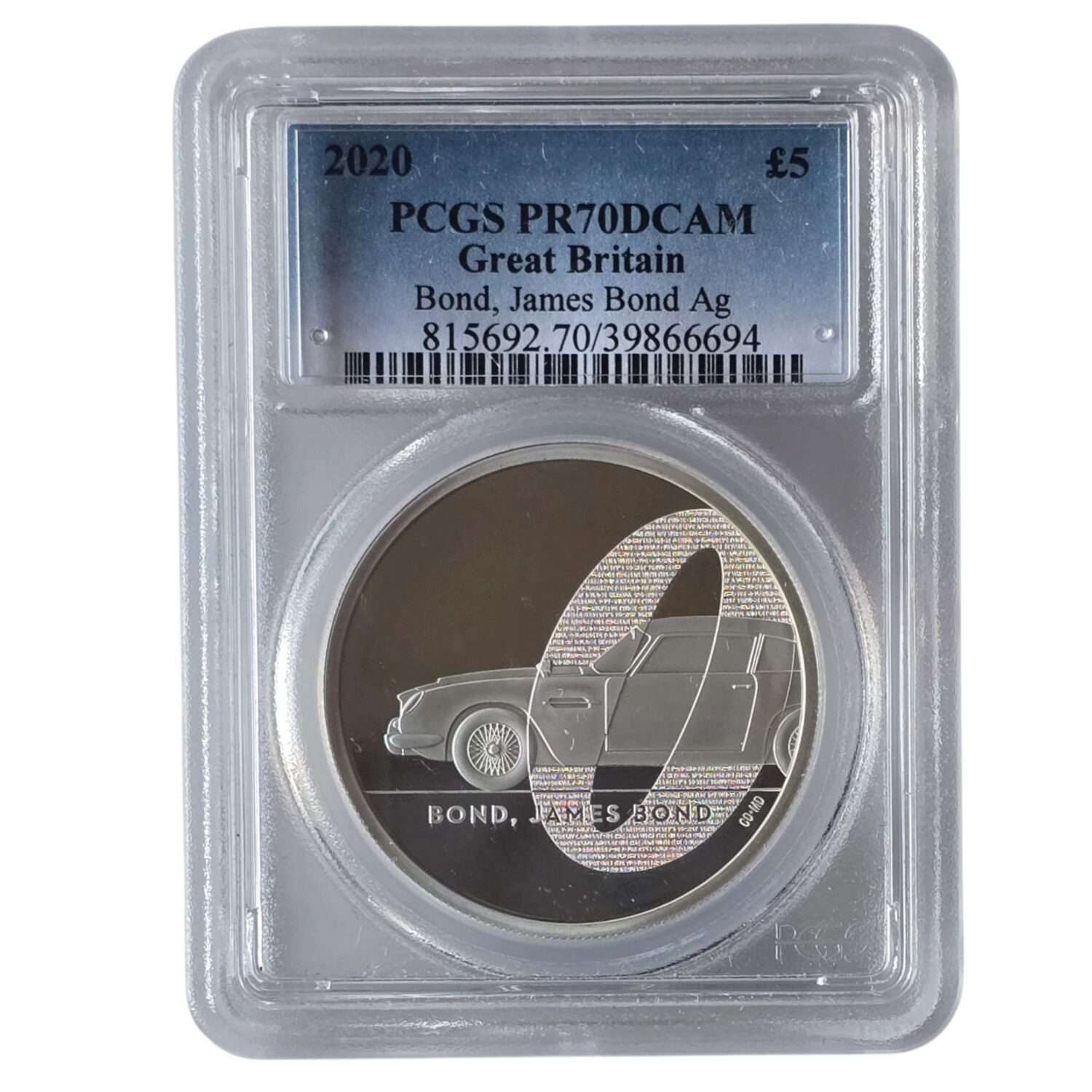 2020 James Bond 01 'Bond, James Bond' 2 Oz Silver Proof PR70DCAM