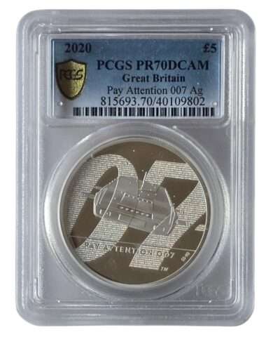 2020 James Bond 02 ‘Pay Attention’ 2 Oz Silver Proof PR70DCAM