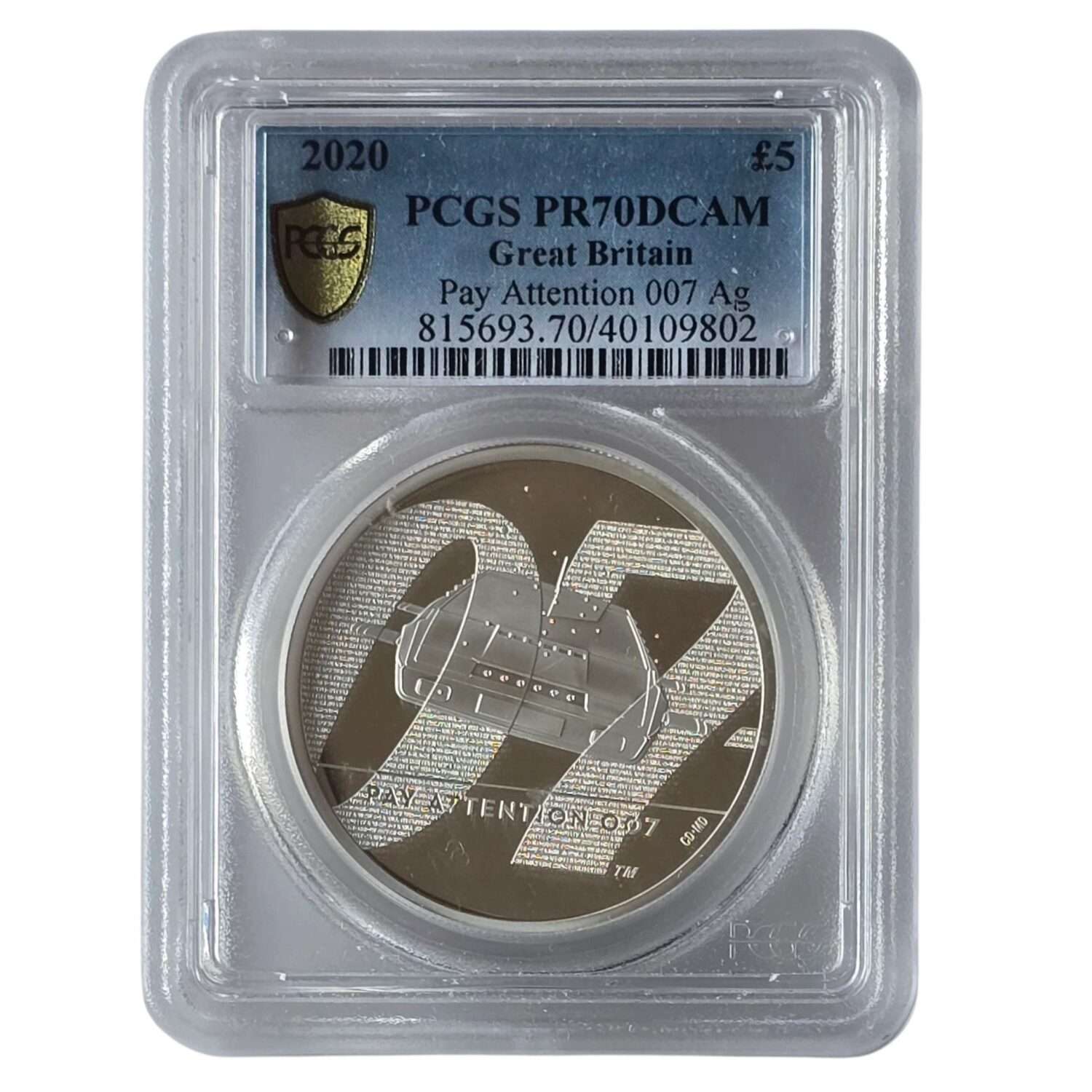 2020 James Bond 02 'Pay Attention' 2 Oz Silver Proof PR70DCAM