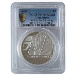 2020 James Bond 03 'Shaken Not Stirred' 2 Oz Silver Proof PR70DCAM