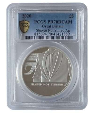 2020 James Bond 03 ‘Shaken Not Stirred’ 2 Oz Silver Proof PR70DCAM