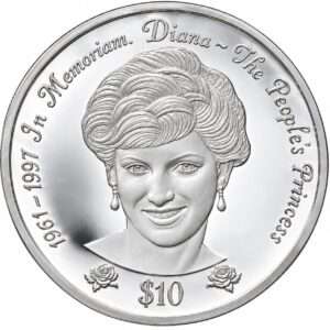 1997 Sierra Leone - Diana - Portrait $10 Silver Proof Coin in Capsule<br><i>Silver .925, 28.28g</i>