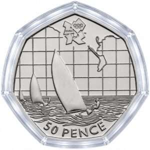 2011 Sailing - London Olympics BU 50p Coin in Capsule