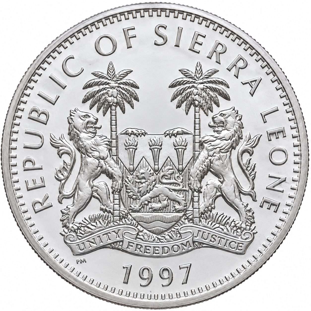 1997 Sierra Leone - Diana - Portrait $10 Silver Proof Coin in Capsule<br><i>Silver .925, 28.28g</i>
