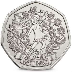 2025 Jersey Myths and Legends 'Pixies' 50p BU Coin in Capsule