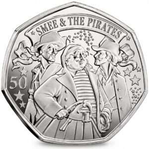 2024 Isle of Man Peter Pan 'Smee and the Pirates' 50p BU Coin in Capsule