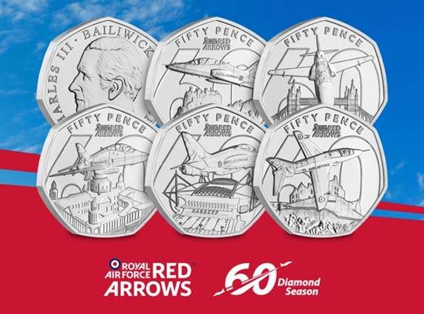 2024 Jersey Red Arrows 50p BU 5-Coin Set