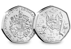 2022 Gibraltar 'He can be as Bat' 50p BU Coin in Capsule