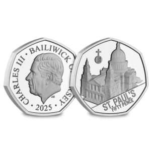 2025 Jersey 'St Paul's Cathedral' 50p BU Coin in Capsule