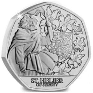 2024 Jersey Patron Saints St. Helier of Jersey 50p BU Coin in Capsule