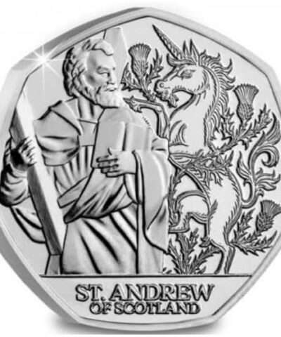 2024 Jersey Patron Saints St. Andrew of Scotland 50p BU Coin in Capsule