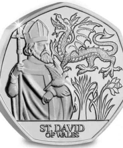 2024 Jersey Patron Saints St. David of Wales 50p BU Coin in Capsule