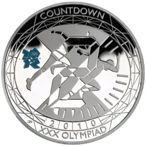2010 Countdown To London Olympics '2' Silver Proof £5 Coin in Capsule