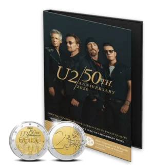 2026 Ireland 50th Anniversary of U2 Proof 2 Euro in Pack