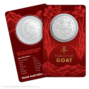 2027 Australia Lunar Year of Goat BU Tetradecagon 50c